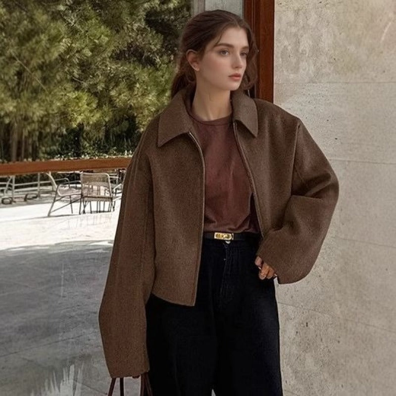 Damen modische Kurzjacke mit lässigem Schnitt Drune