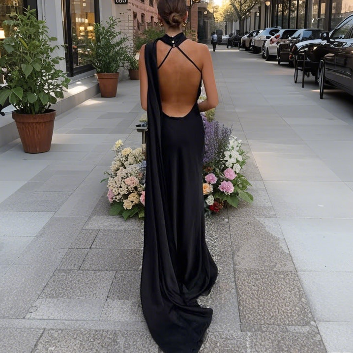 Damen elegantes Abendkleid mit asymmetrischem Schnitt und eindrucksvoller Drapierung Drune