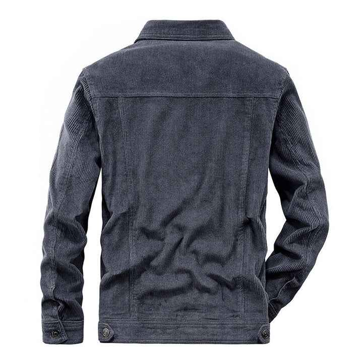 Drune | Lässig Langärmelig Kordjacke mit Knöpfen