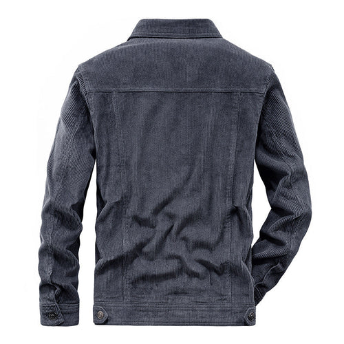 Drune | Lässig Langärmelig Kordjacke mit Knöpfen