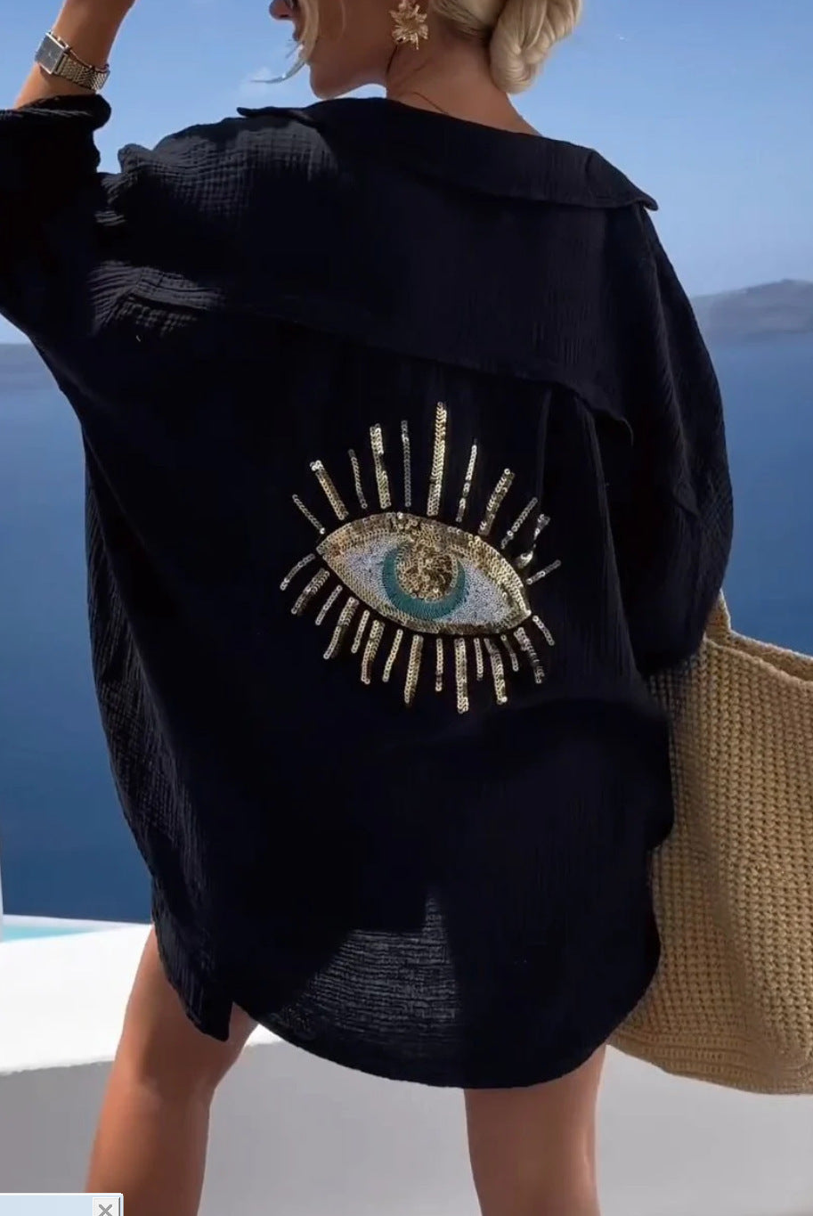 Drune | Reverskragen Baumwoll-Leinen-Shirt für Frühling/Sommer