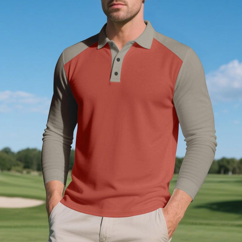 Herren nan langärmliges Raglan-Polo aus Funktionsjersey mit sportlicher Knopfleiste Drune