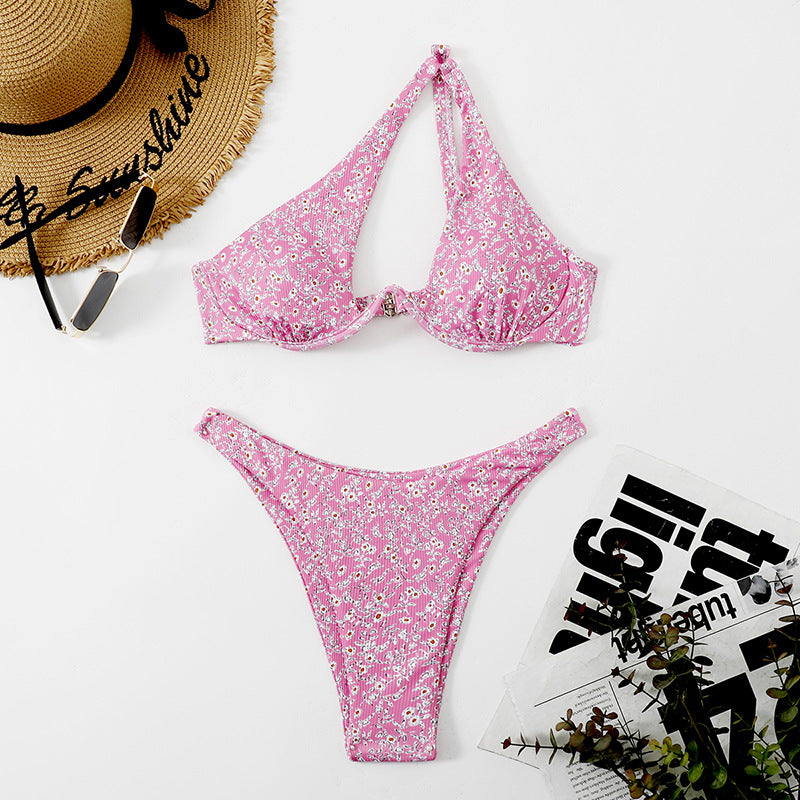 Damen Triangel-Bikini mit verspieltem Blumendesign Drune