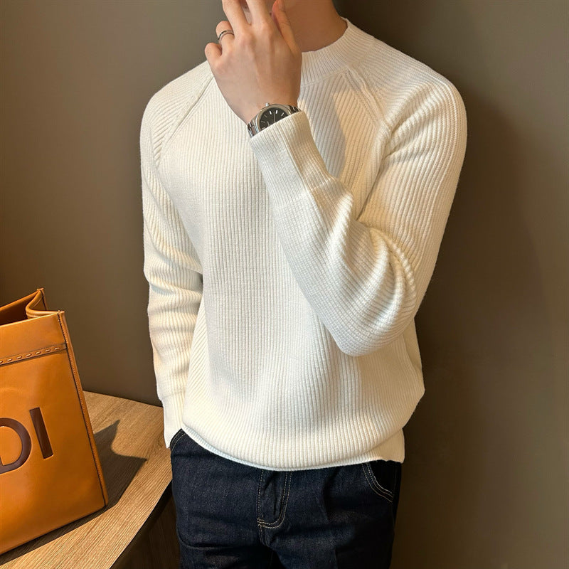 Herren Feinstrick-Henley-Pullover mit Raglanärmeln und feiner Rippstruktur Drune