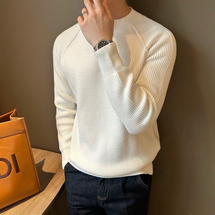 Herren Feinstrick-Henley-Pullover mit Raglanärmeln und feiner Rippstruktur Drune