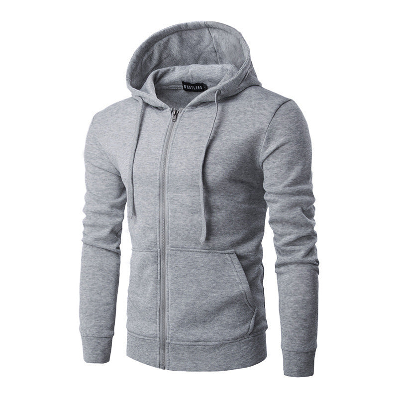 Herren nan schmal geschnittene Zip-Hoodie Jacke mit weichem Fleece-Innenfutter und Kängurutaschen Drune