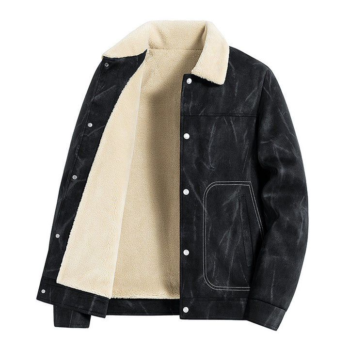 Herren Wendejacke aus Kunstleder mit Kuschelfutter Drune
