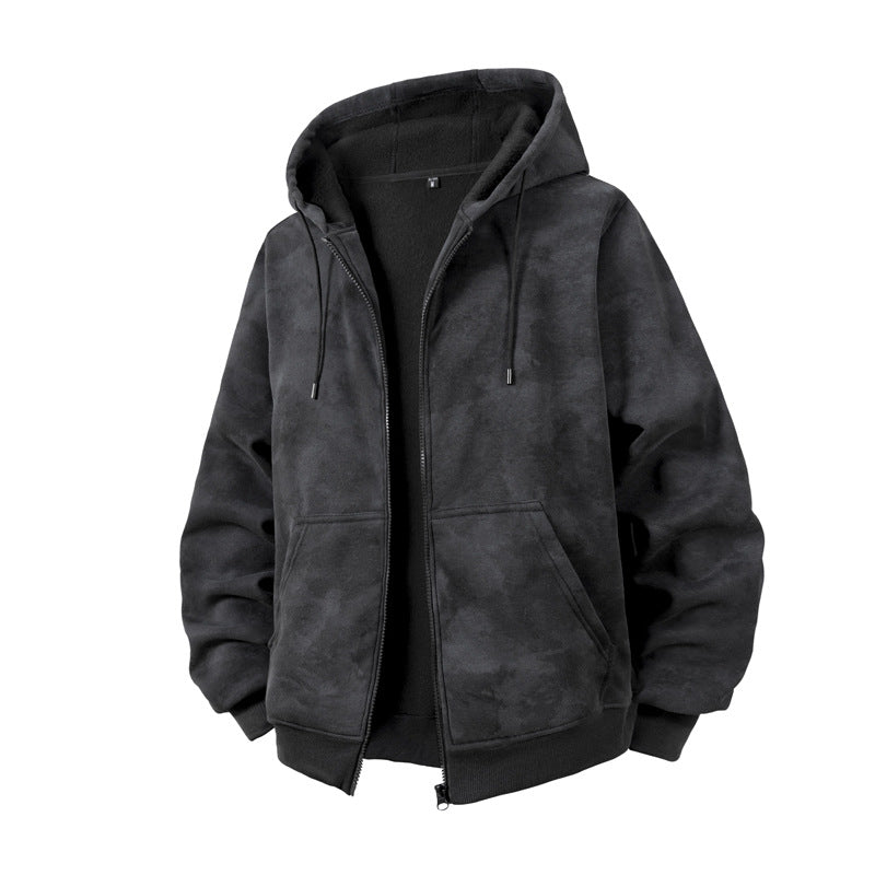Herren bequemer Hoodie mit Reißverschluss und Kapuze Drune