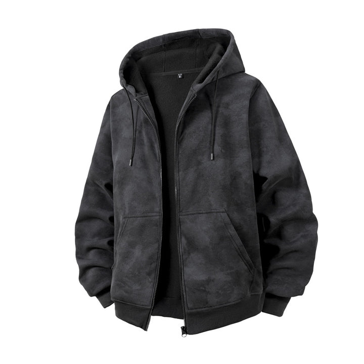 Herren bequemer Hoodie mit Reißverschluss und Kapuze Drune