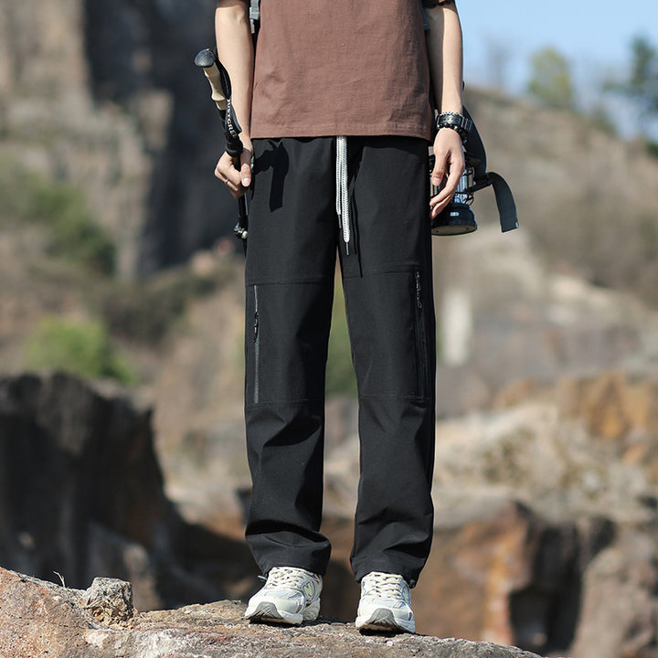 Herren Technische Outdoor- und Wanderhose mit Reißverschlusstaschen und verstellbarer Taille Drune