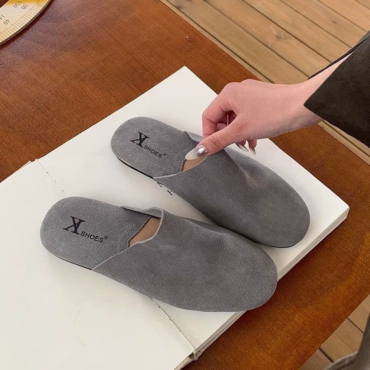 Damen Komfortable Slipper aus hochwertigem Wildleder Drune