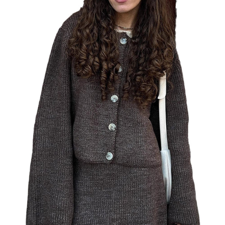 Damen Knitwear Set mit eleganten Knopfdetails Drune