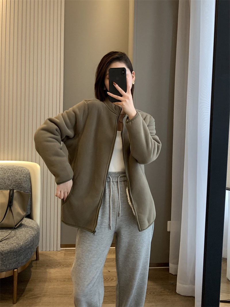 Damen Fleece-Jacke mit hohem Kragen und durchgehendem Reißverschluss Drune