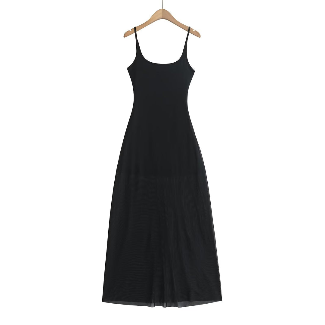 Damen Maxikleid mit verstellbaren Trägern und fließendem Schnitt Drune