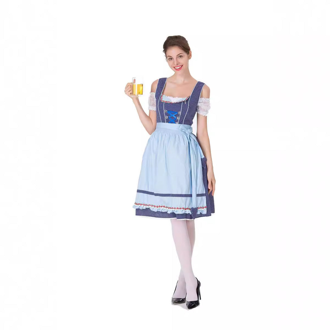 Damen nan tradicionales Oktoberfest Dirndlkleid mit Schürze Drune