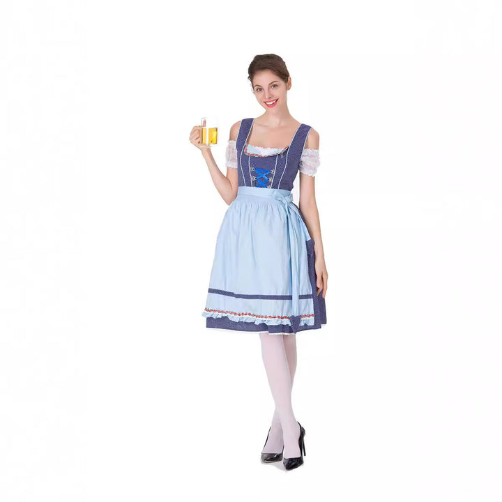 Damen nan tradicionales Oktoberfest Dirndlkleid mit Schürze Drune
