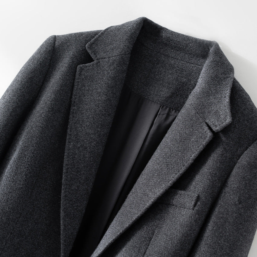 Damen Halbgefütterter Ein-Knopf-Wollmix-Blazer mit abgerundetem Saum Drune