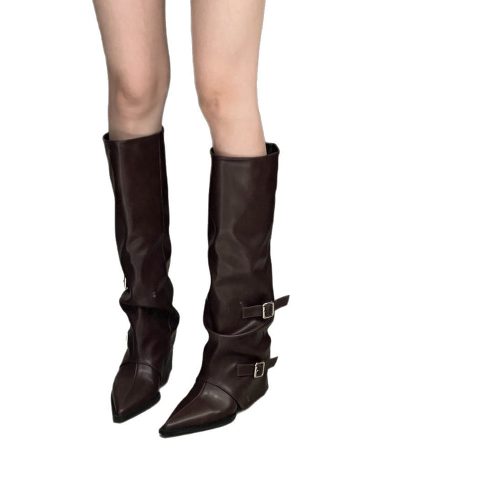 Damen Elegante und vielseitige Overkneestiefel Drune
