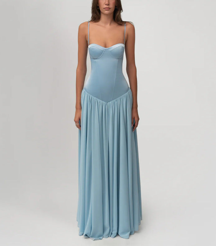 Damen nan modellierendes Bustier-Abendkleid mit vorgeformter Miederkonstruktion und weitfallendem Chiffon-Tellerrock Drune