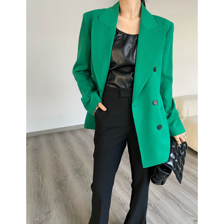 Damen Eleganter Doppeltreiher Blazer Drune