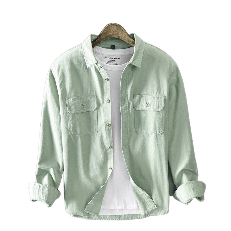 Herren Lässige Hemdjacke mit Brusttaschen Drune