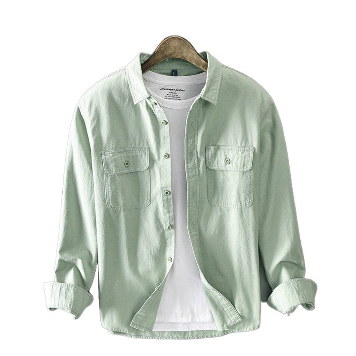 Herren Lässige Hemdjacke mit Brusttaschen Drune