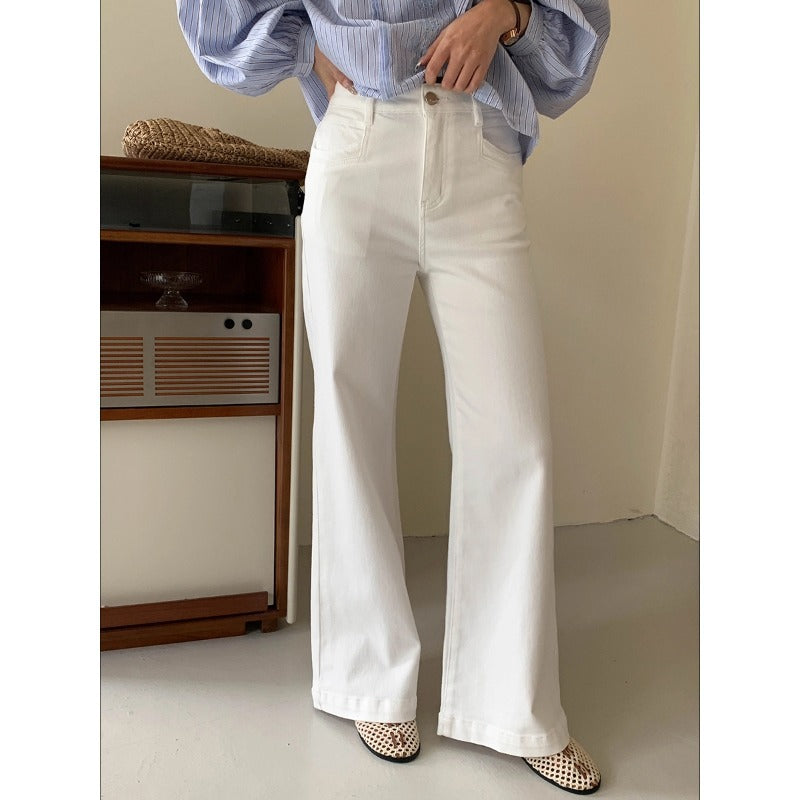 Damen weite Jeans mit hohem Bund Drune