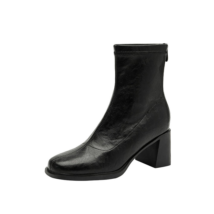Damen Ankle-Boots mit schlankem Sockenschaft und sculpted Blockabsatz Drune