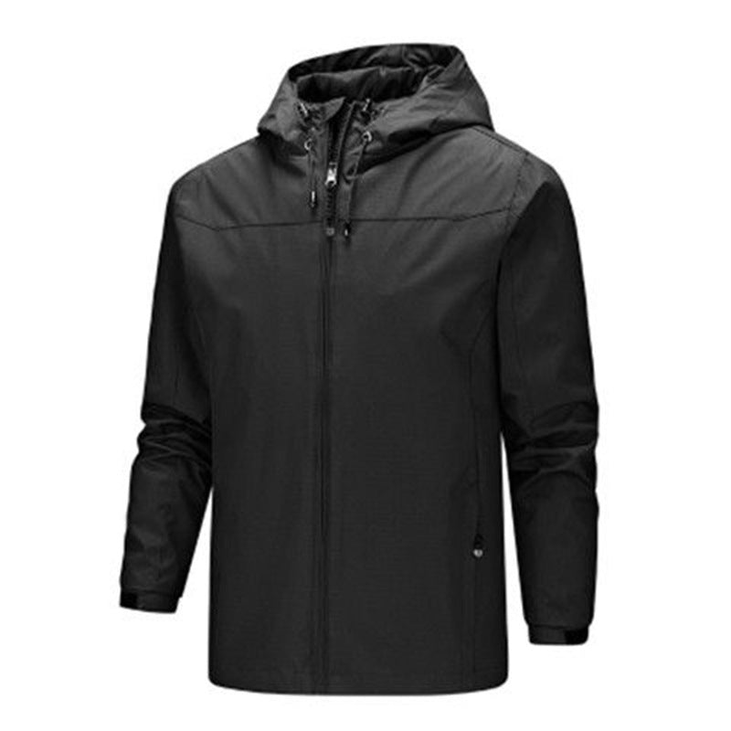 Herren ultraleichte packbare Regenjacke mit verstellbarer Kapuze und elastischen Manschetten Drune