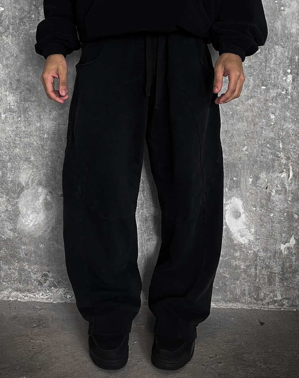 Herren nan Oversize-Freizeitjogger mit geschwungenen Nahtdetails, Kordelzugbund und elastischen Beinabschlüssen Drune