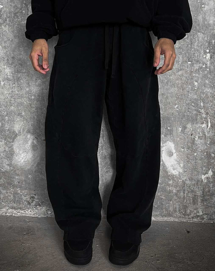 Herren nan Oversize-Freizeitjogger mit geschwungenen Nahtdetails, Kordelzugbund und elastischen Beinabschlüssen Drune