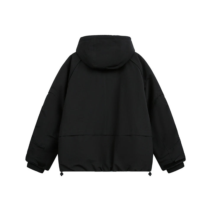 Damen Oversized wattierte Kapuzenjacke mit Raglanärmeln und Kordelzug Drune