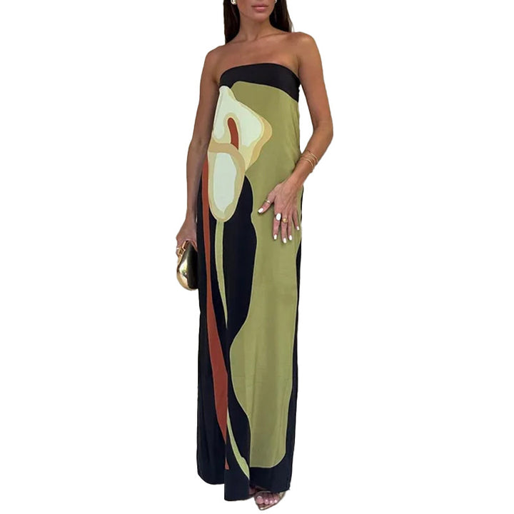 Damen Maxi-Kleid im modernen Kunststil Drune