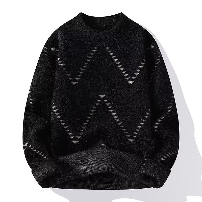 Damen Gemütlicher Strickpullover mit modernem Wellenmuster Drune