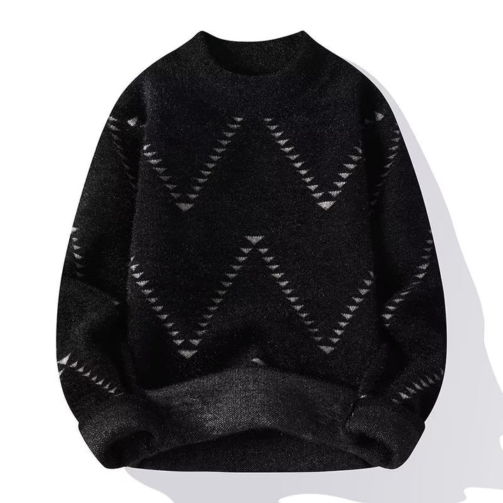 Damen Gemütlicher Strickpullover mit modernem Wellenmuster Drune