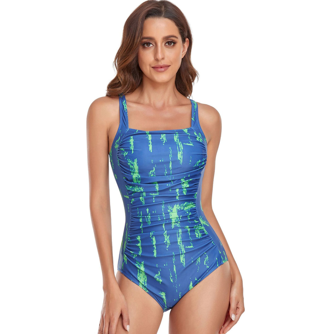 Damen einteiliger Badeanzug mit modernem grafischen Mustermix Drune