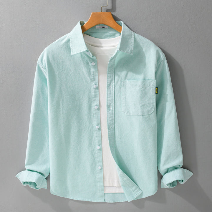 Damen Leichtes Baumwoll-Overshirt mit Kentkragen, aufgesetzter Brusttasche und Relaxed-Fit Drune