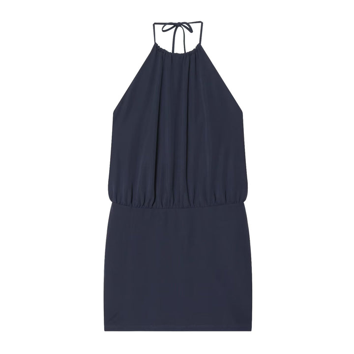 Damen luftiges Halterneck-Kleid mit elastischem Taillenbund Drune