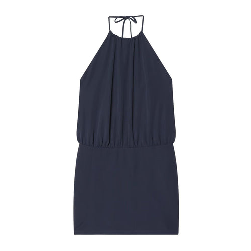 Damen luftiges Halterneck-Kleid mit elastischem Taillenbund Drune