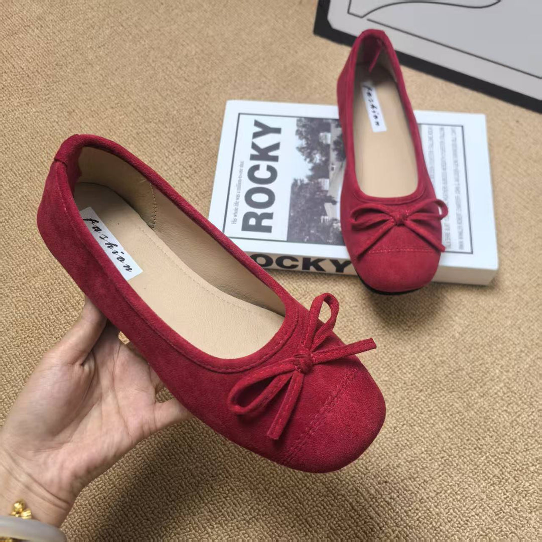 Damen Ballerinas mit elegantem Glanz und verspieltem Schleifendetail Drune