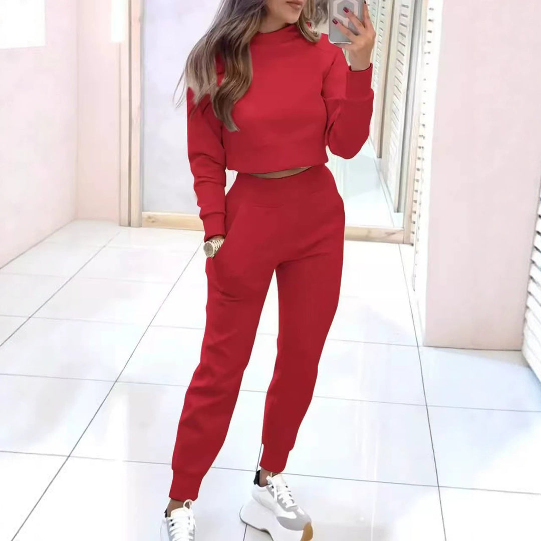 Damen Modischer Sweater und Jogginghose Set Drune