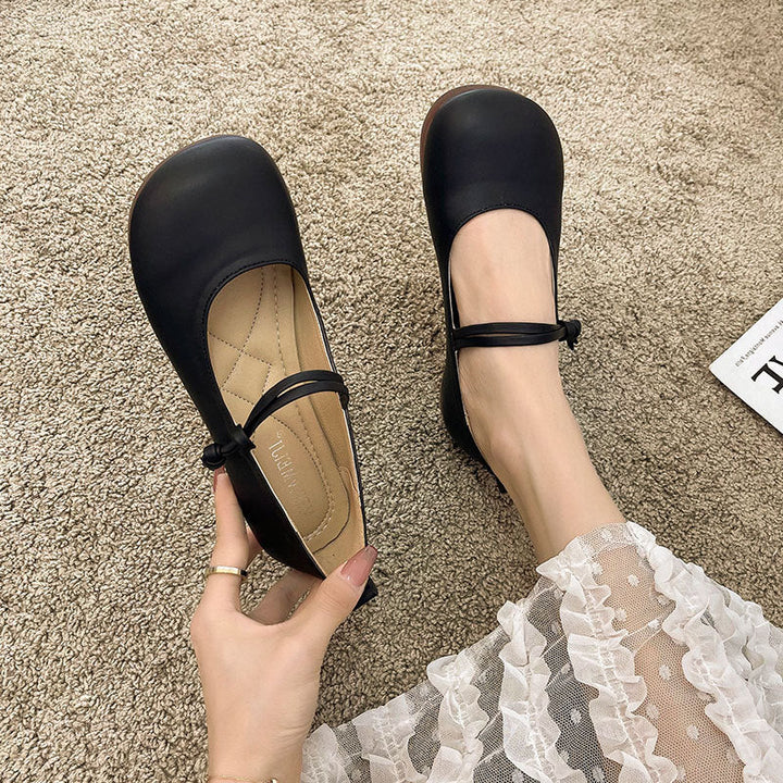 Damen Bequeme und elegante Ballerinas mit verstellbarem Riemen und weicher Innensohle Drune