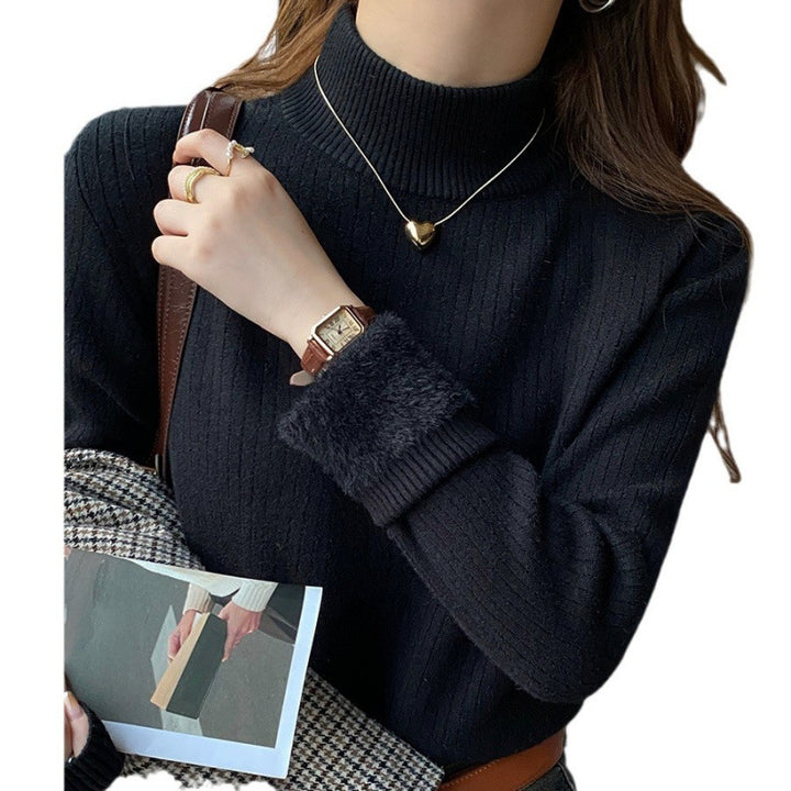 Damen Pullover mit Rollkragen und luxuriösem Flauschsaum Drune