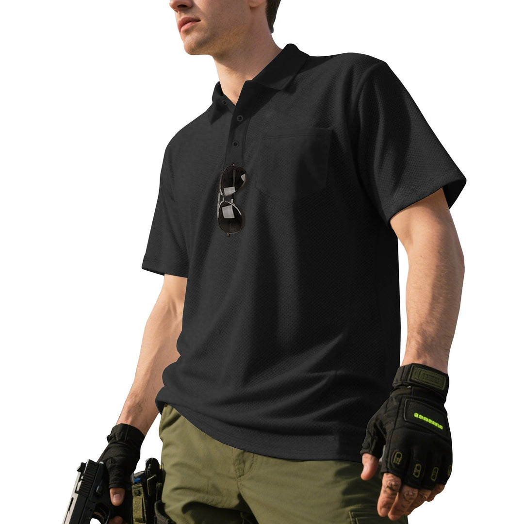 Herren nan funktionelles Kurzarm-Poloshirt mit Brusttasche, eingearbeiteter Stiftlasche und mikroperforierter Belüftung Drune