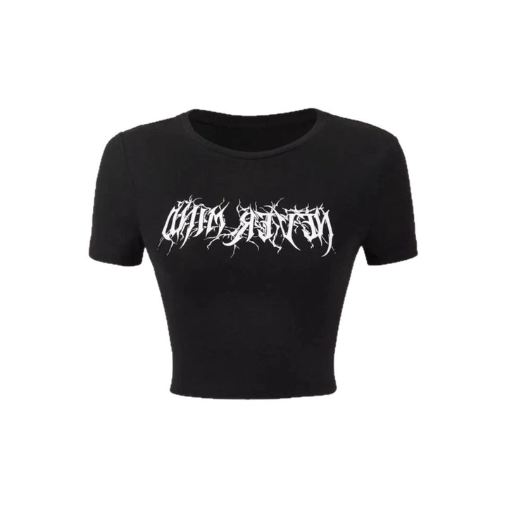 Damen Crop-Pullover mit kreativem Statementdruck Drune