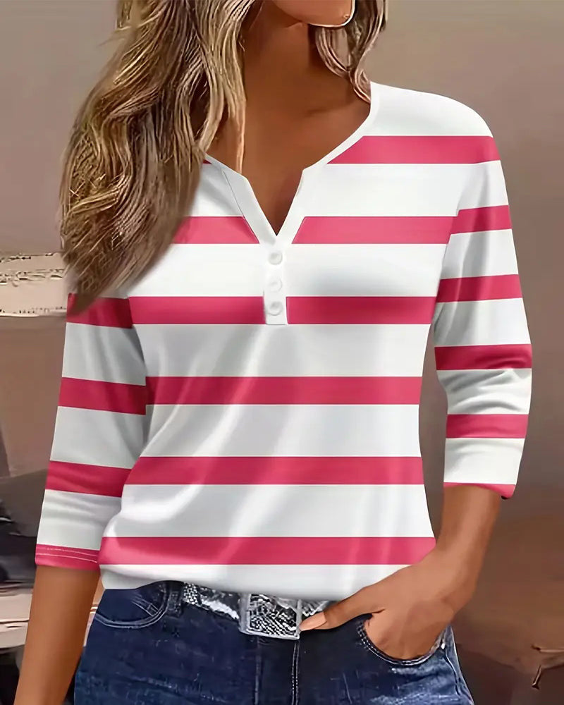 Damen Langarmshirt mit maritimem Streifenmuster Drune