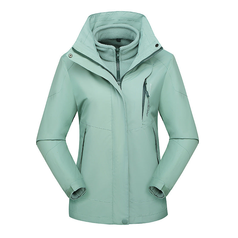 Damen vielseitige Outdoorjacke mit abnehmbarer Fleece‑Innenjacke und winddichter Softshell‑Hülle Drune