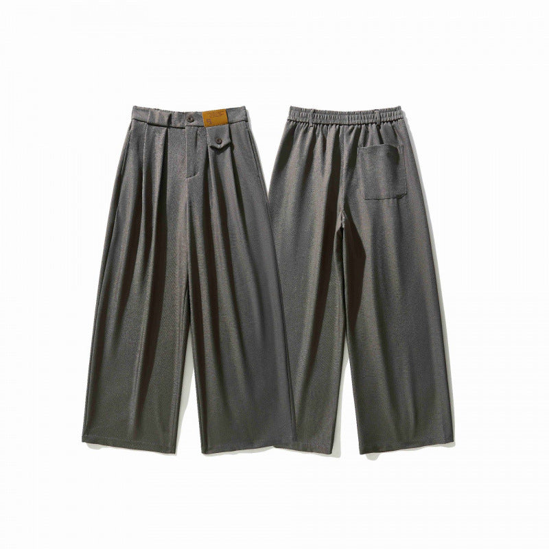 Damen Weite Culotte-Hose mit Kellerfalten, hohem Bund und dekorativem Knopfdetail Drune