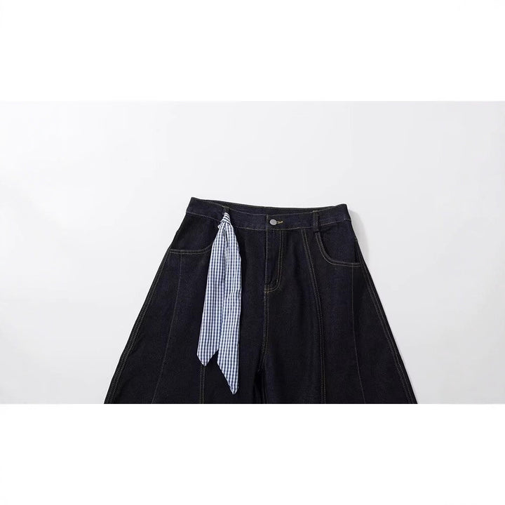 Damen Modische Weitbein-Hose mit innovativem Schnürdesign Drune
