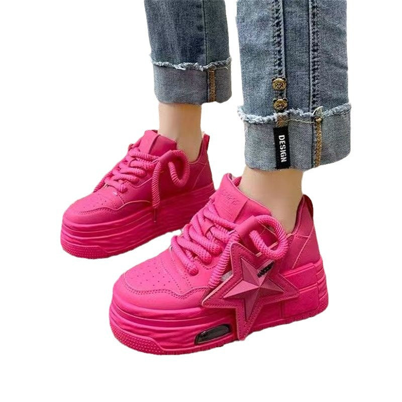 Damen Plattform-Sneaker mit modischem Stern-Design und bequemer Dämpfung Drune